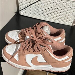 Nike Women's Tan and White Sneakers